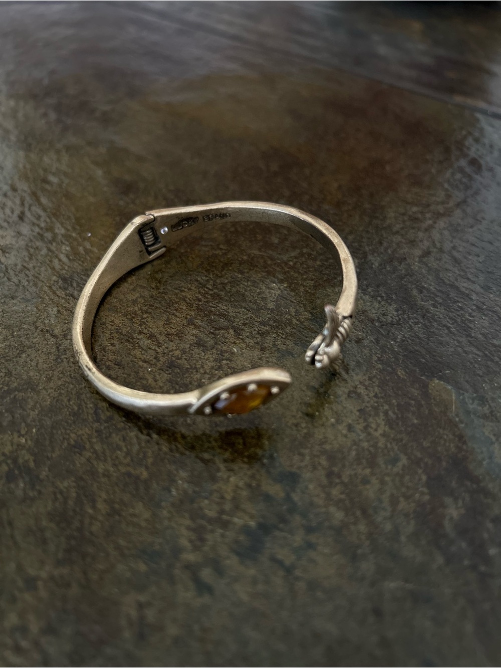 Vintage Lucky Brand Bronze Amber Cuff Bracelet - Women's Jewelry